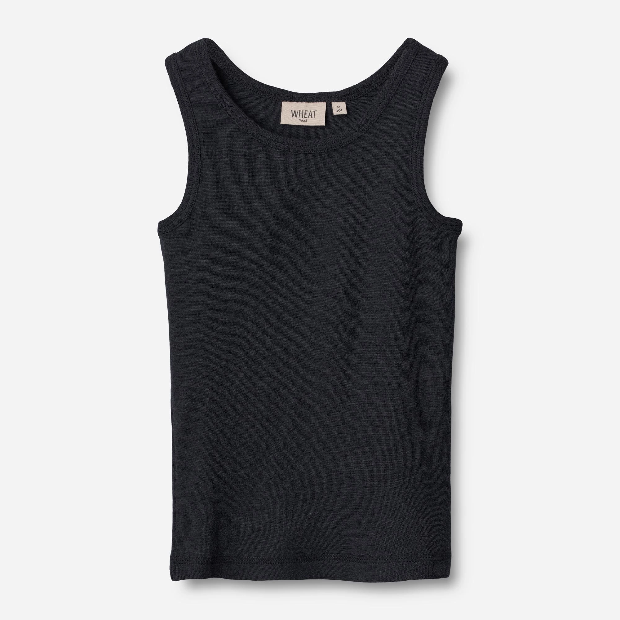 Wool Singlet Iggy - navy DoubleLayered Collar