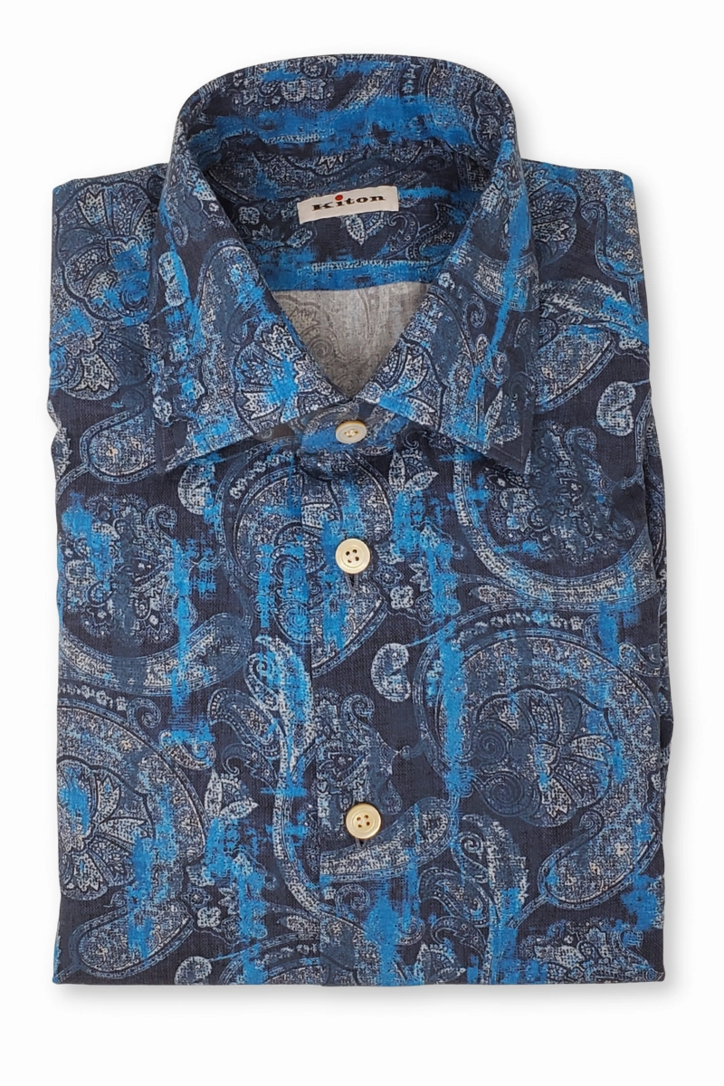 Urban Fashion Blue Paisley Shirt