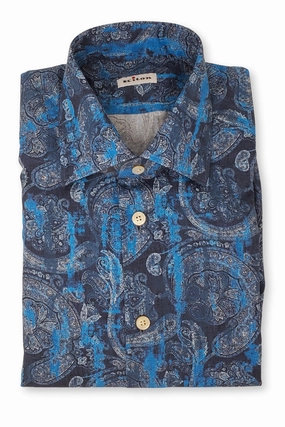 Urban Fashion Blue Paisley Shirt
