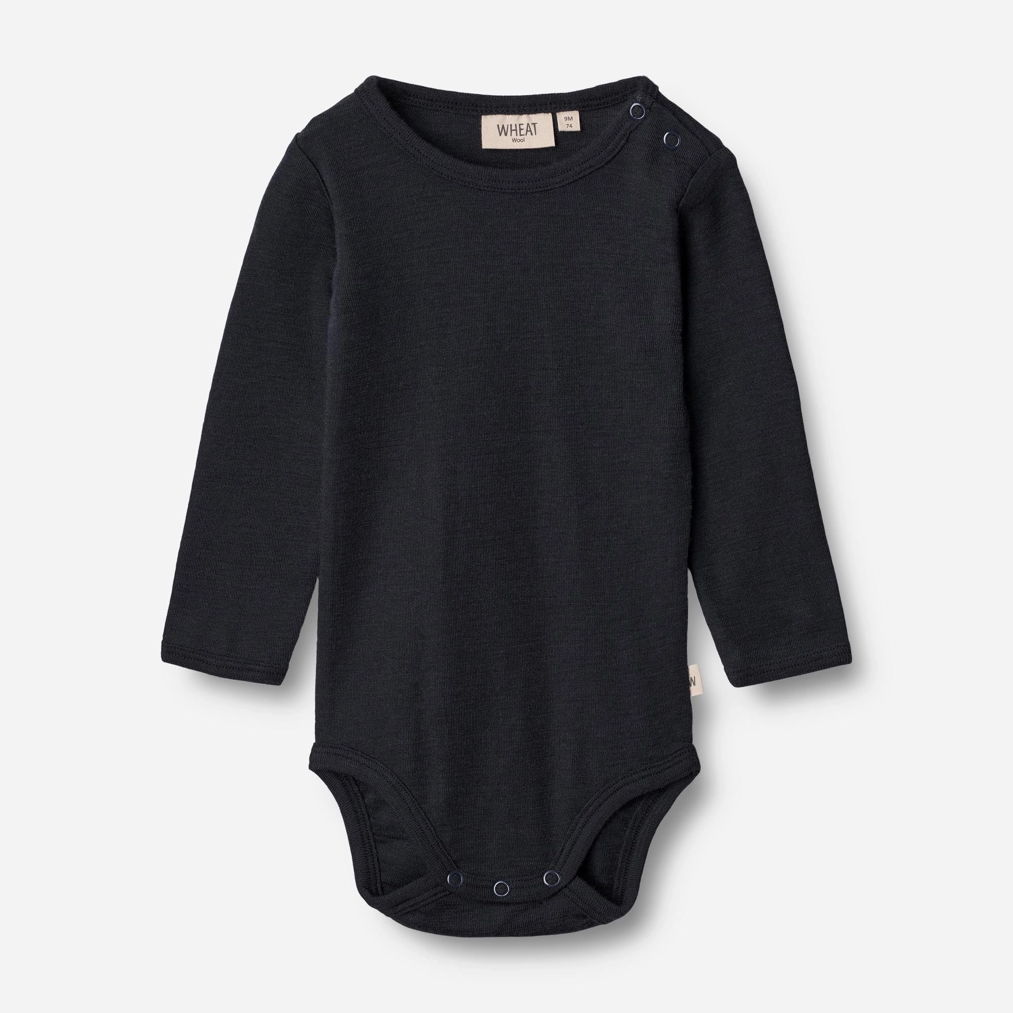 Shrink Resistant Treatment Everyday Classic Body Plain Wool LS | Baby - navy