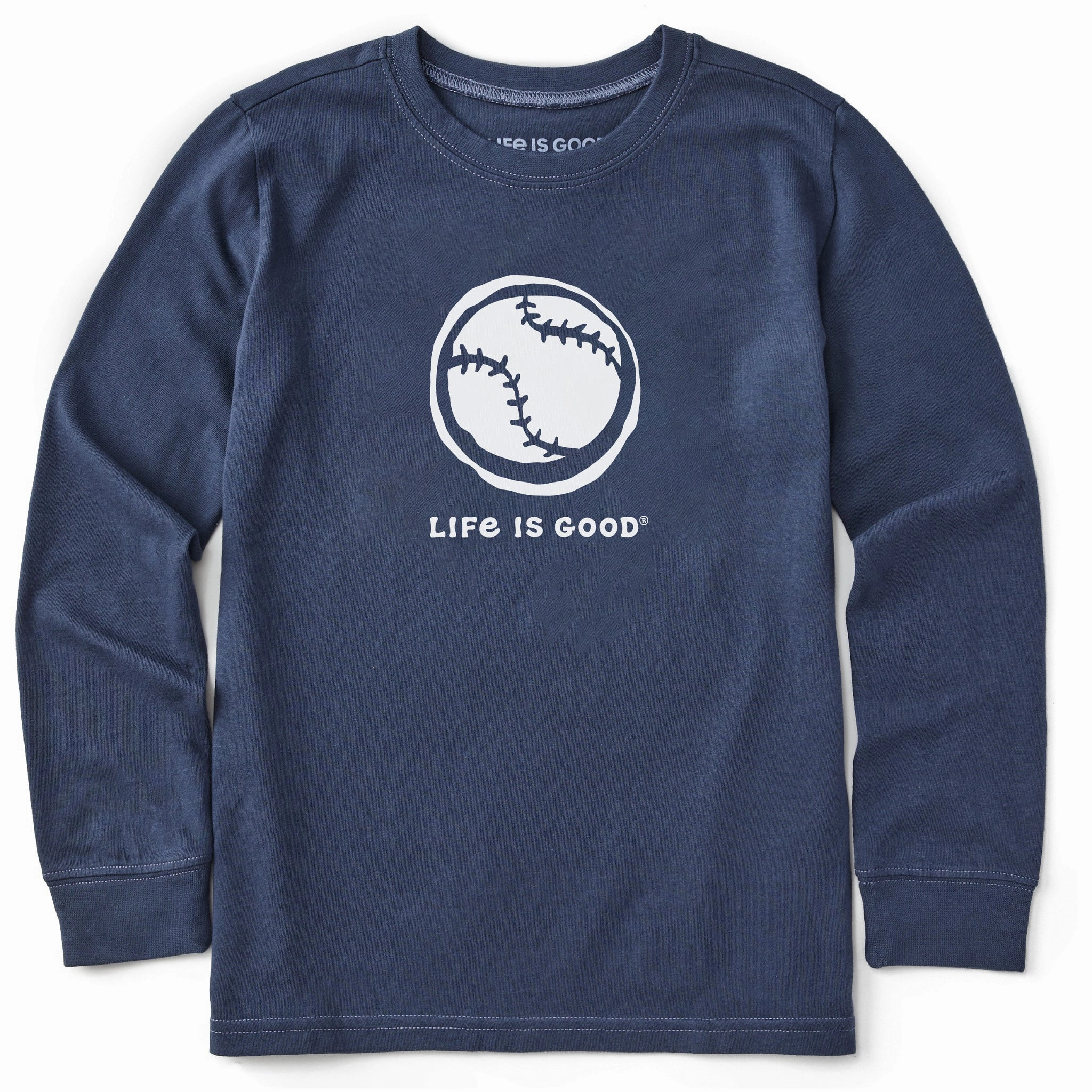 Sporty essentials Minimal Style Trend Kids Baseball Sketch Long Sleeve Crusher Tee
