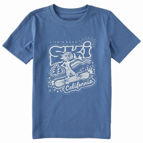 Urban Style Kids Ski California Snowboard Short Sleeve Crusher Tee