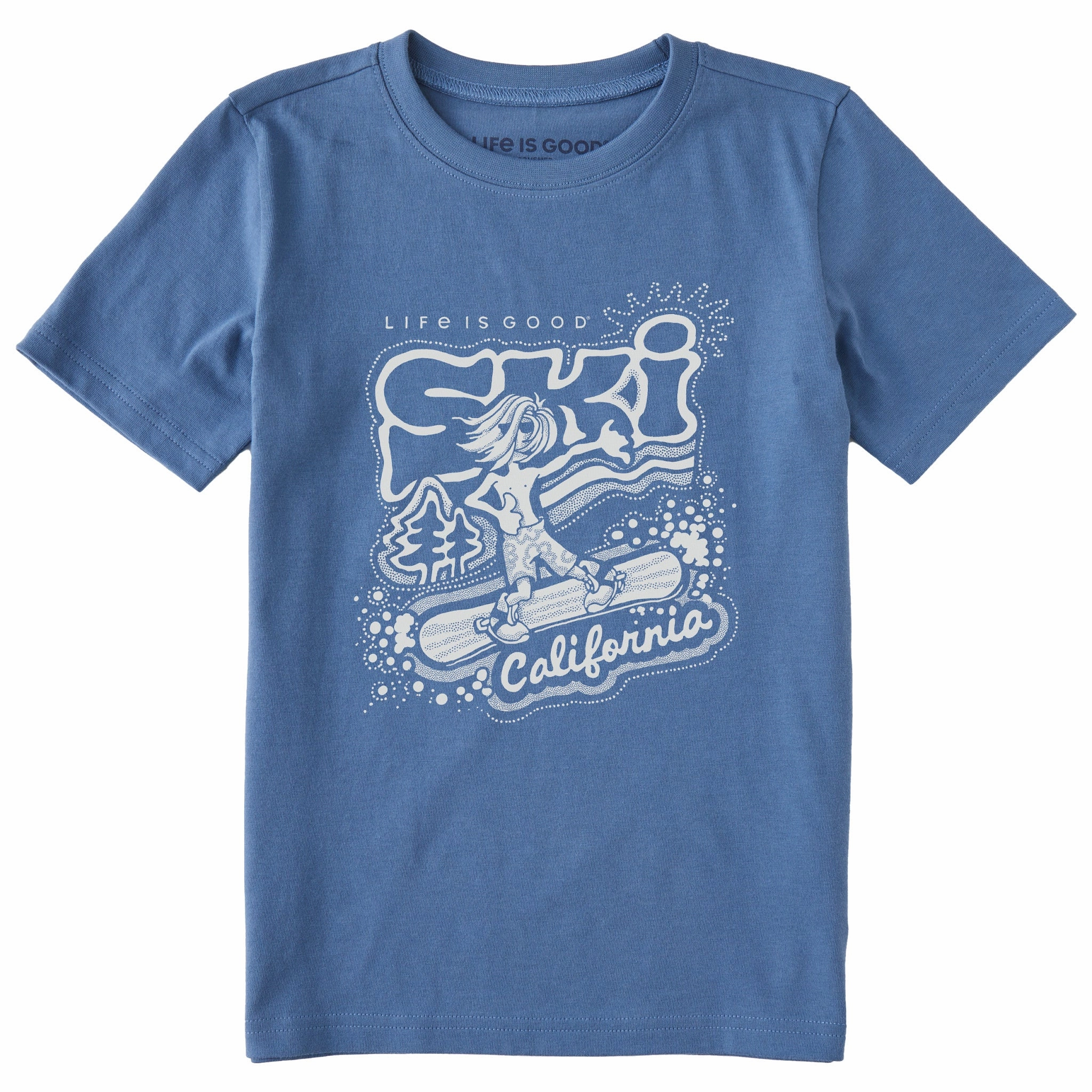 Urban Style Kids Ski California Snowboard Short Sleeve Crusher Tee