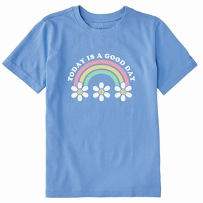 Kids Today is a Good Day Daisy Rainbow Short Sleeve Crusher Tee SlimFitDesign Urban Trend Look