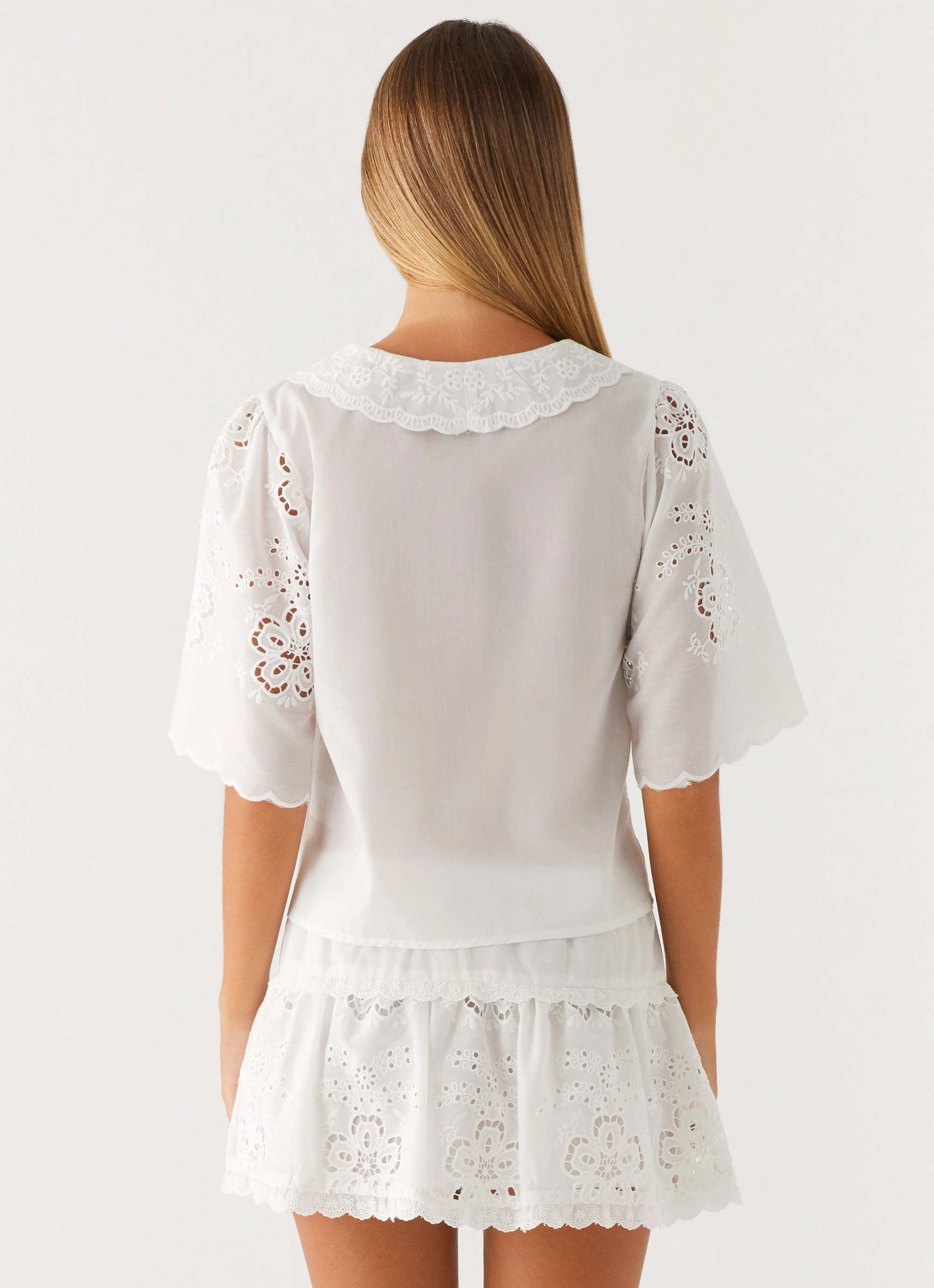 Summer Escape Embroidered Mini Skirt - White Smart Design