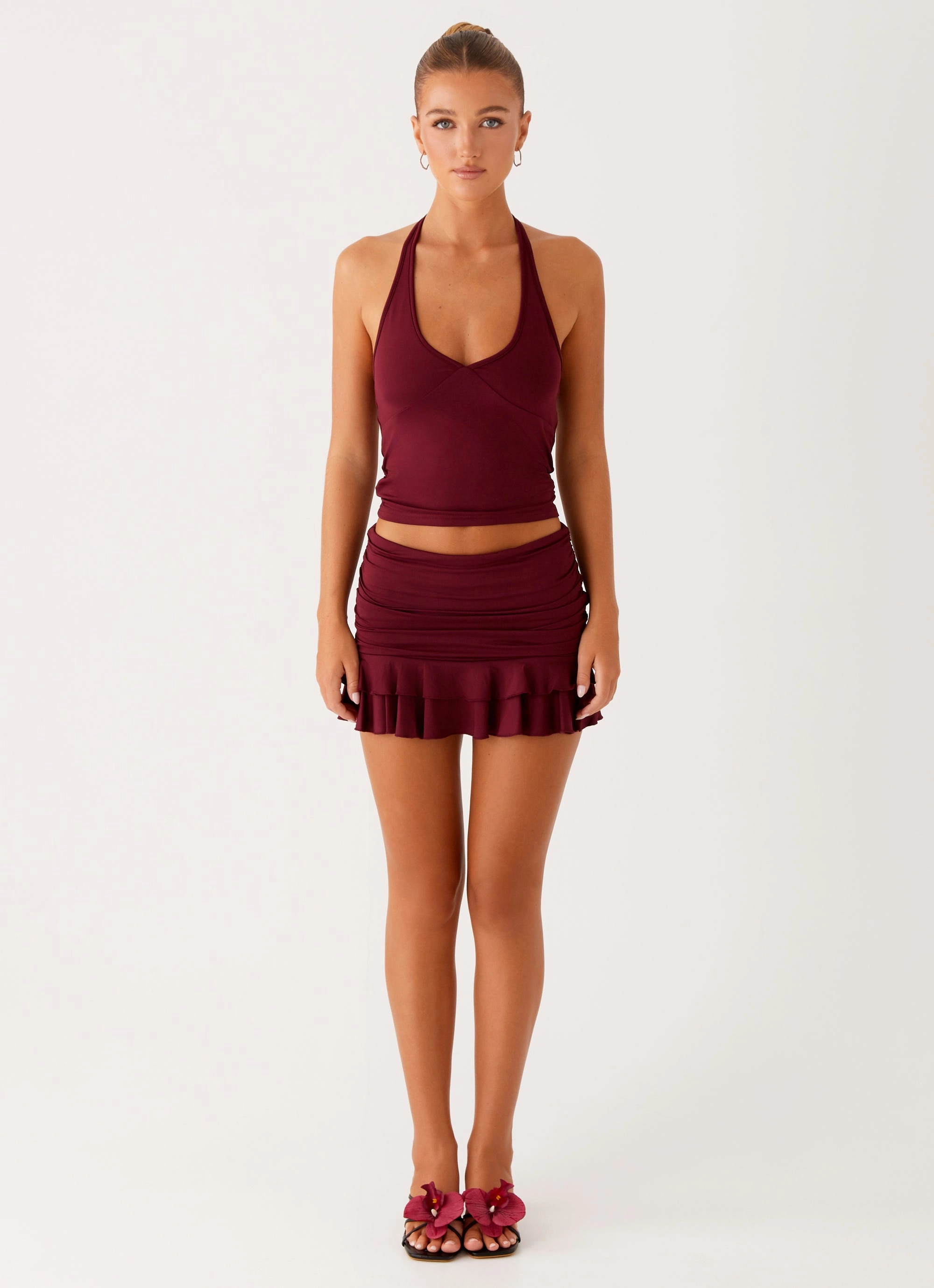 Smart Look Bernie Mini Skirt - Raspberry Wine