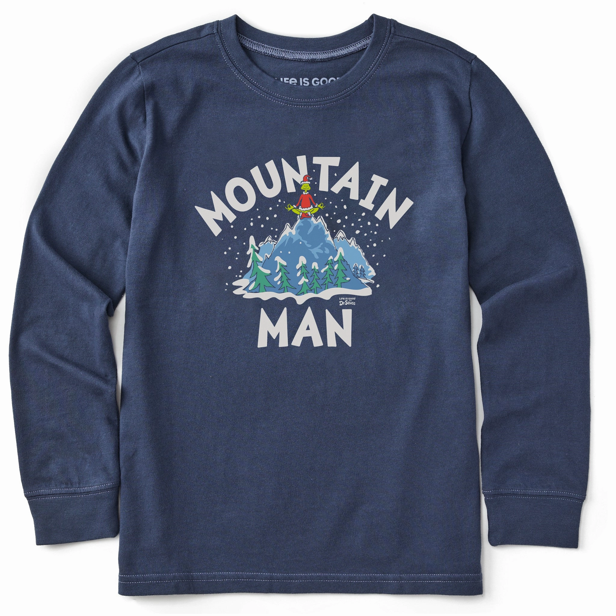 Kids Grinch Mountain Man Long Sleeve Crusher Tee Quick Drying Fashion Layering