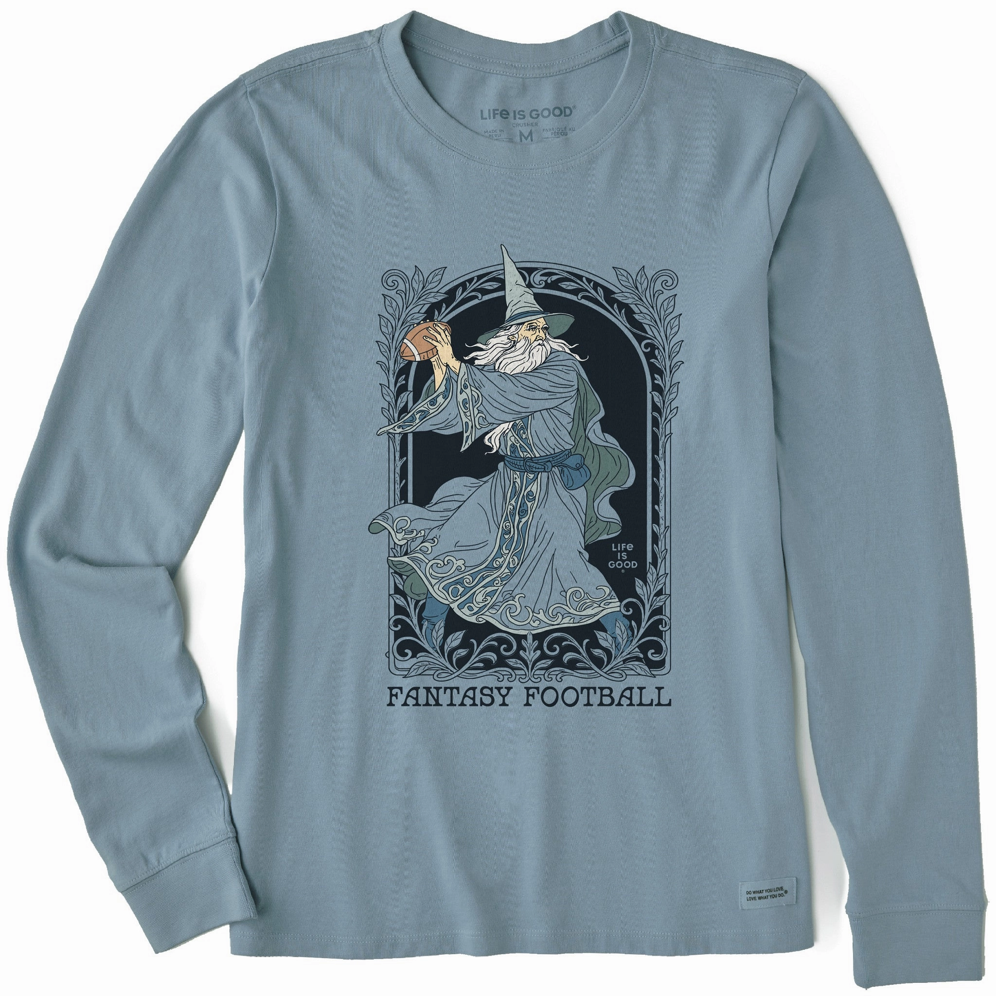 Multi Purpose Wear Women's Fantasy Football Wizard QB Long Sleeve Crusher Tee