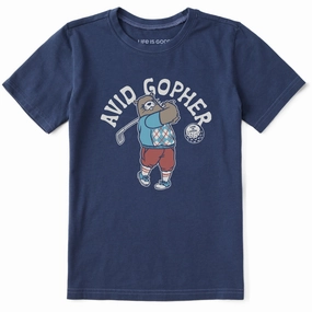 Kids Avid Gopher Short Sleeve Crusher Tee Sporty Comfort Fit