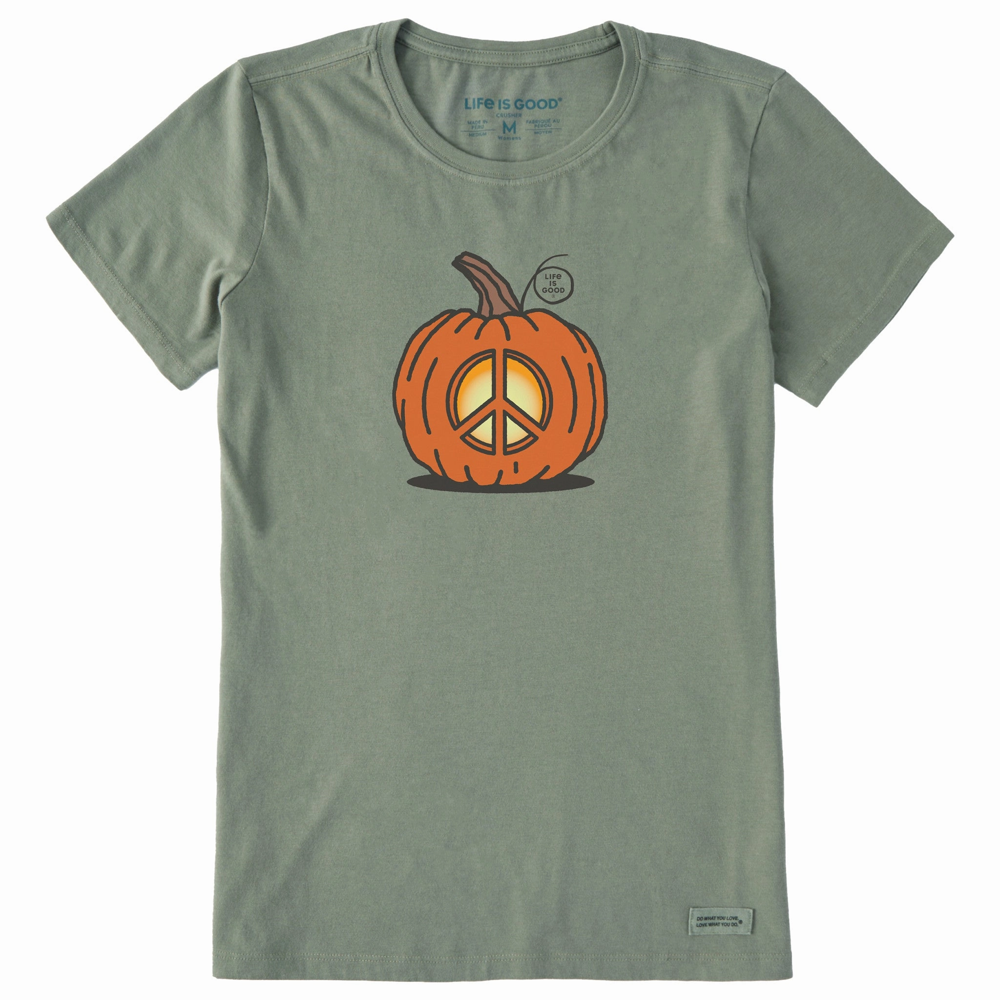 Cozy Fit Wear UV resistant Women's Peace Pumpkin Short Sleeve Crusher Tee
