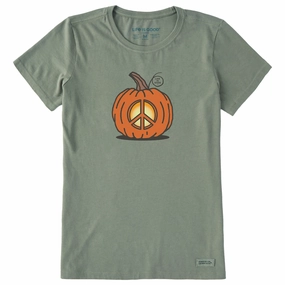 Daily Favorite Summer Ready Women's Peace Pumpkin Short Sleeve Crusher Tee