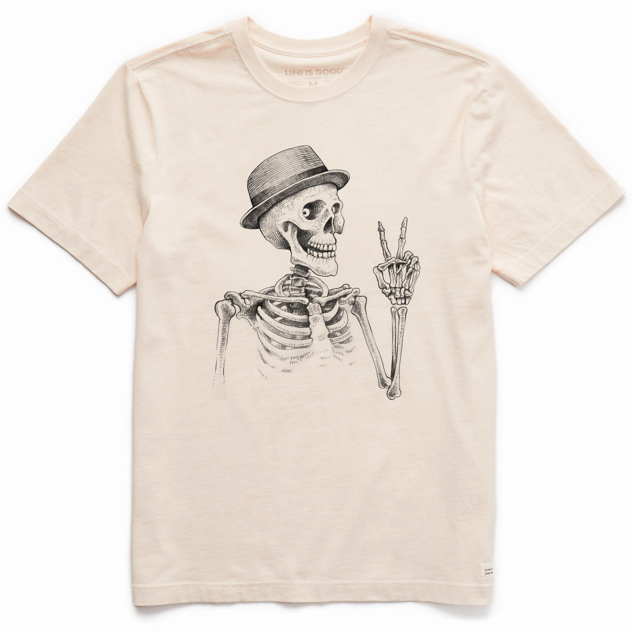 sequined details Men's Peaceful Bones Short Sleeve Crusher Tee