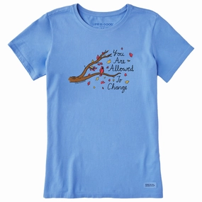 Relaxed and Easy Stylish Wearable Women's You Are Allowed to Change Cardinal Short Sleeve Crusher Tee