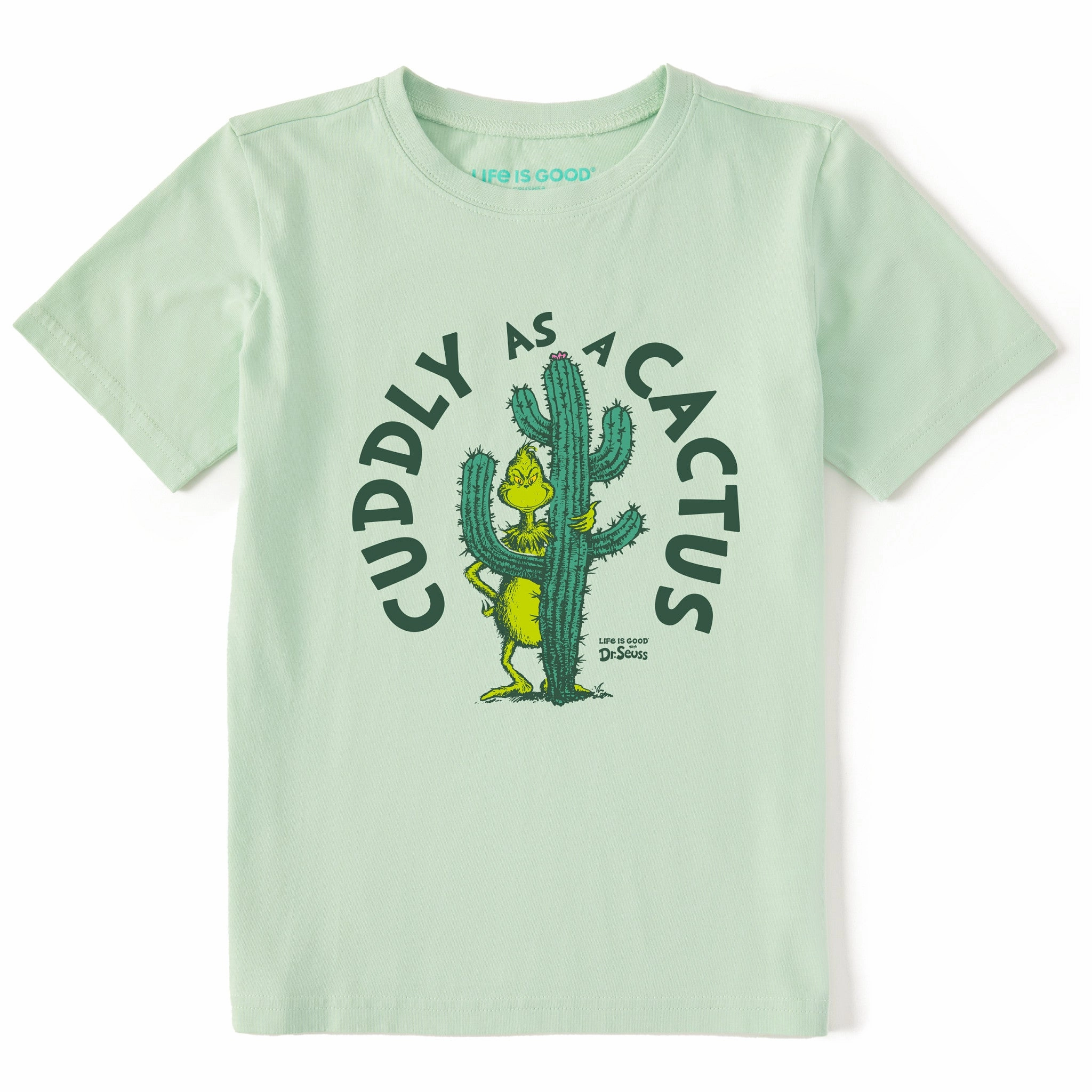 dry cleanable Kids Cuddly as a Cactus Grinch Short Sleeve Crusher Tee