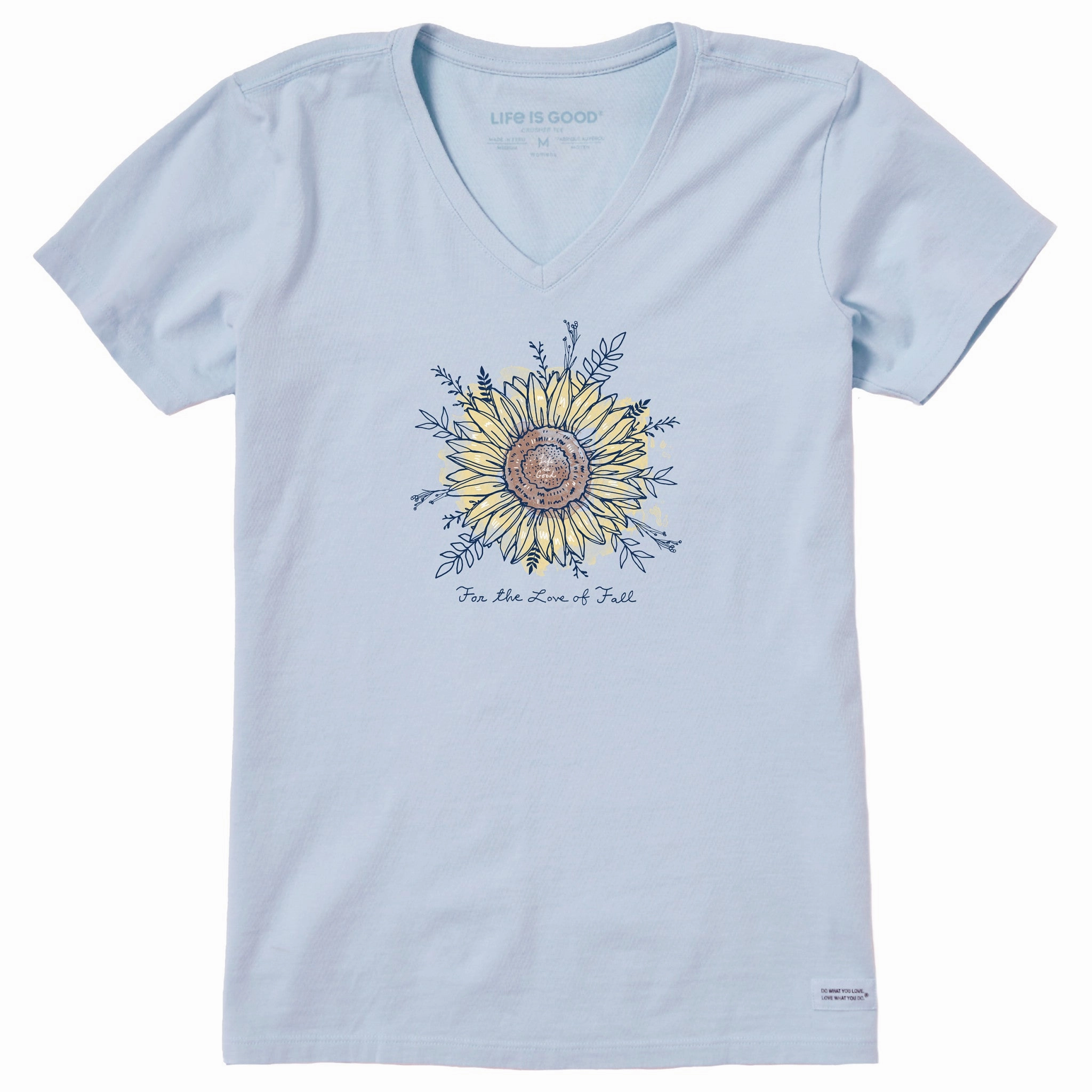 Women's For the Love of Fall Sunflower Short Sleeve Crusher Vee Unisex Core