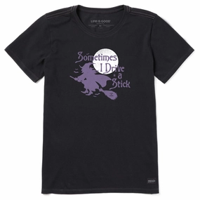 Easy Wear Comfy Performance Wear Women's Sometimes I Drive a Stick Short Sleeve Crusher Tee