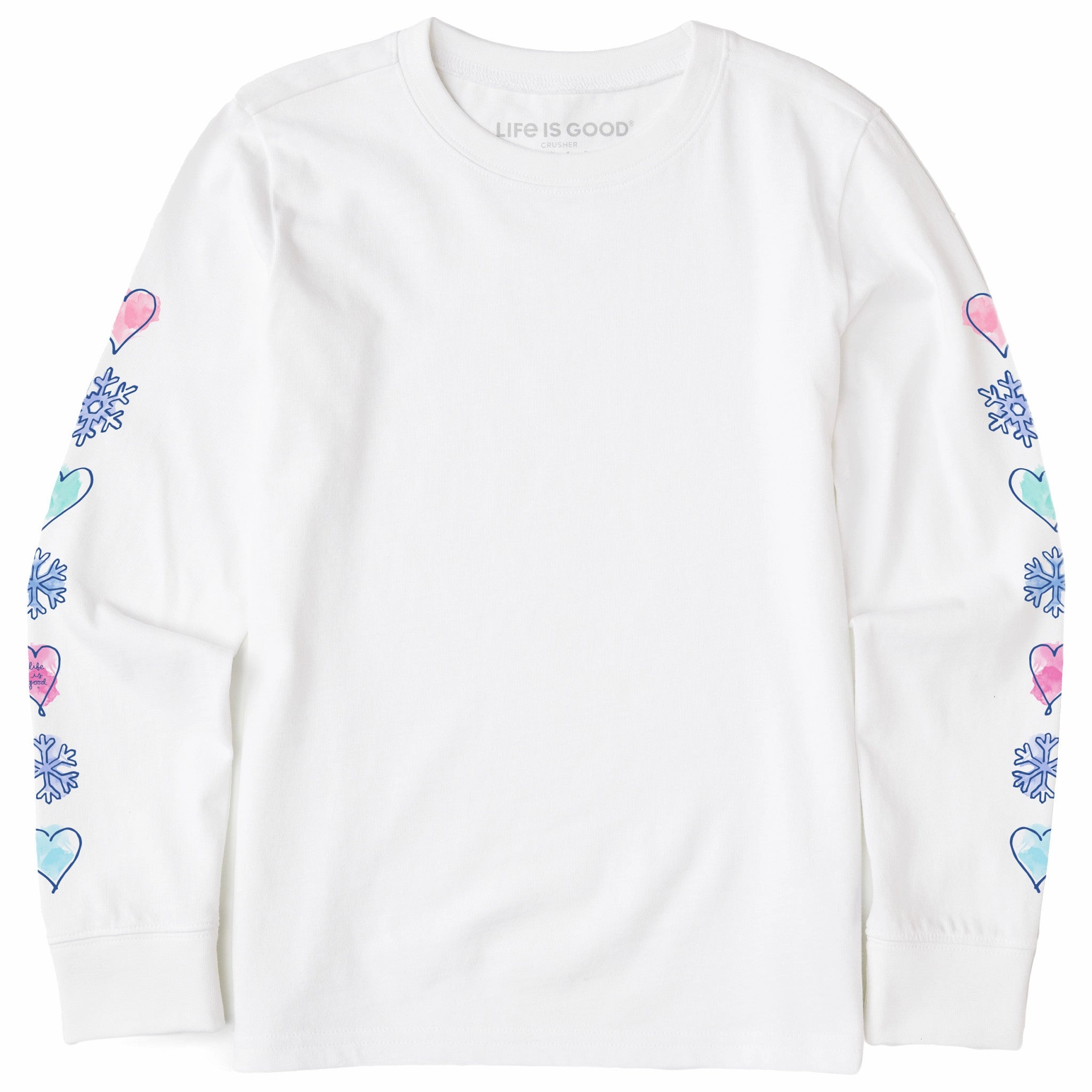 Kids Winter Icons Long Sleeve Crusher Tee Office Casual