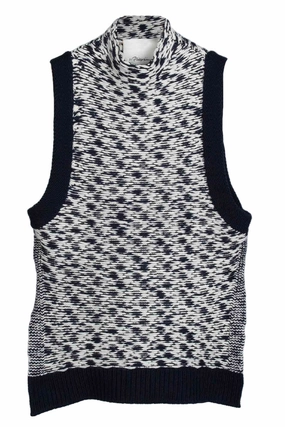 Wool Jacquard Mockneck Top Thermal Insulation