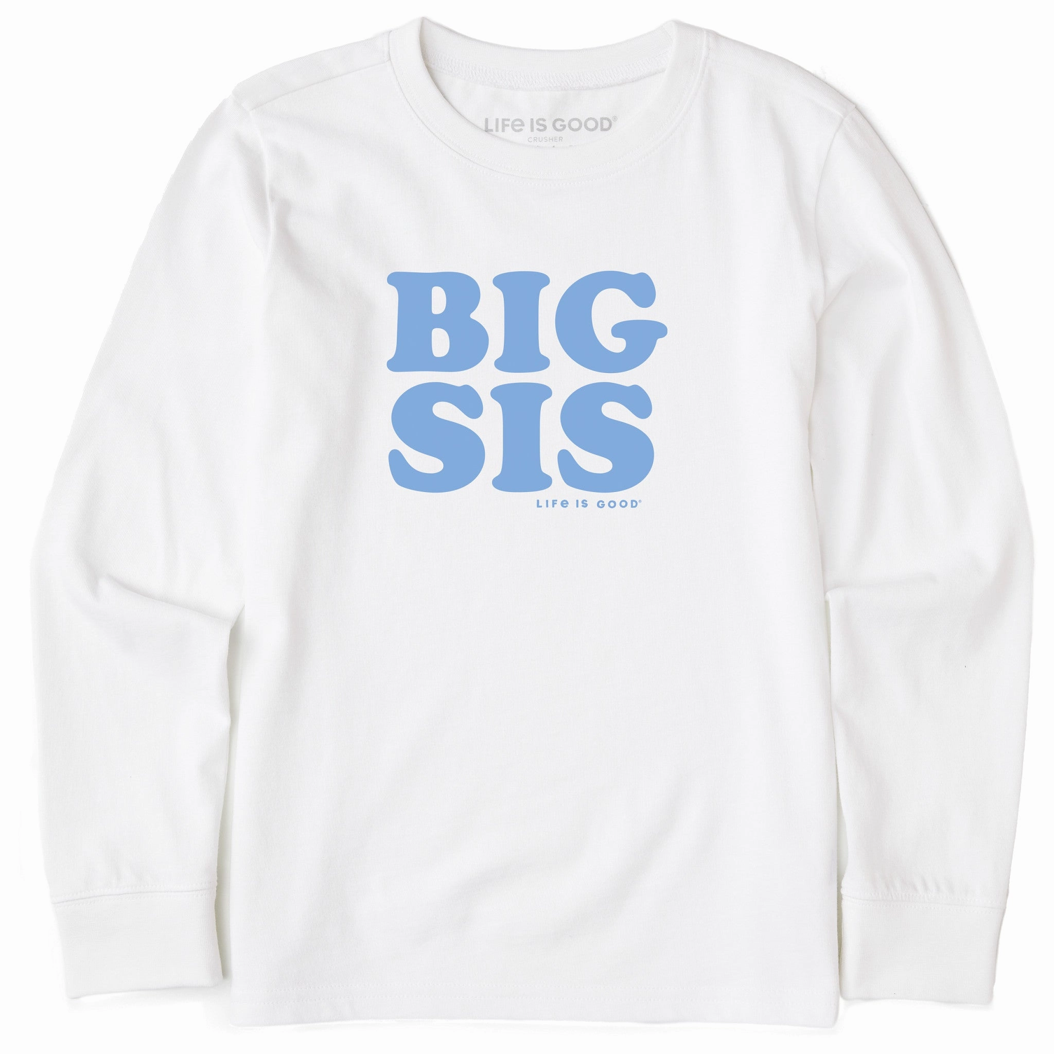 Kids Big Sis Long Sleeve Crusher Tee Side Vent Design Glossy Look