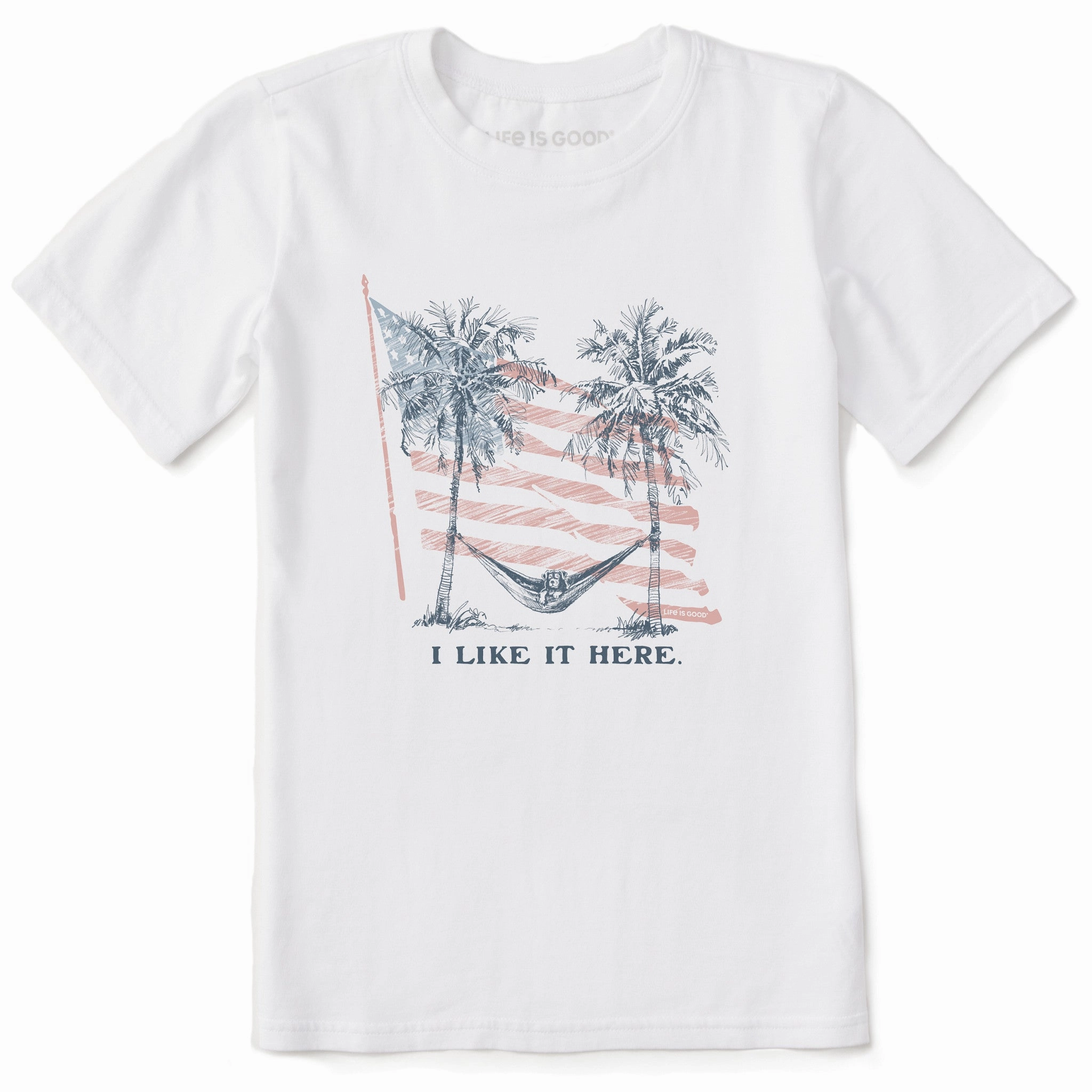 Comfy Movement Kids I Like It Here Flag Hammock Short Sleeve Crusher Tee