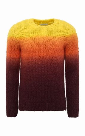 Aion Knit Sweater in Deep Dye Sunrise Welfat Cashmere Fresh Season Versatile Trend