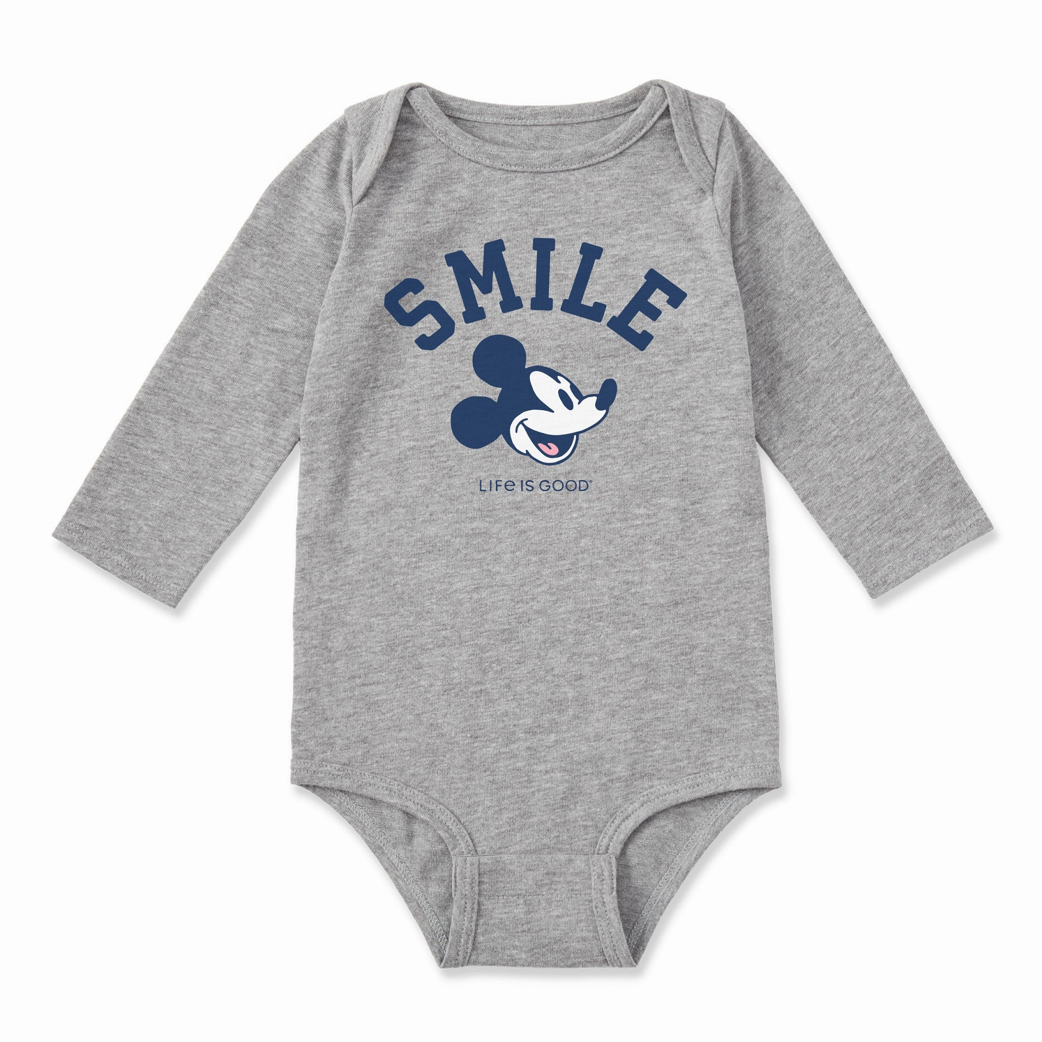Infant Smile Steamboat Willie Long Sleeve Crusher Baby Bodysuit Quick Comfort Design
