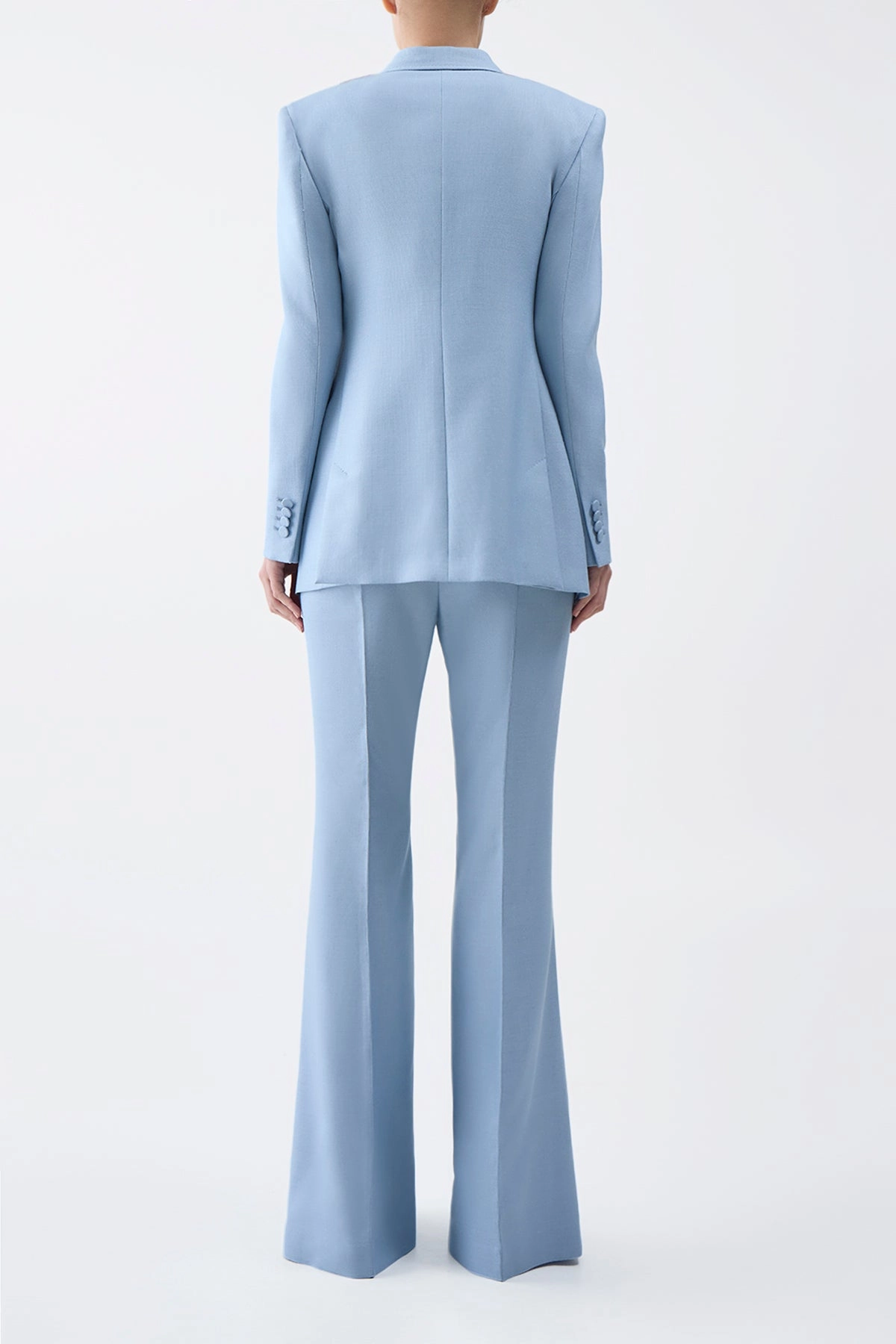 Timeless business wear Business Attire Wear Rhein Pant in Stone Blue Silk Virgin Wool