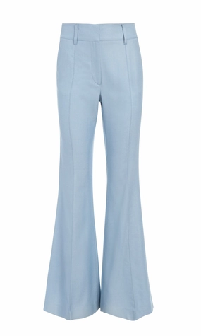 Rhein Pant in Stone Blue Silk Virgin Wool Flawless Look