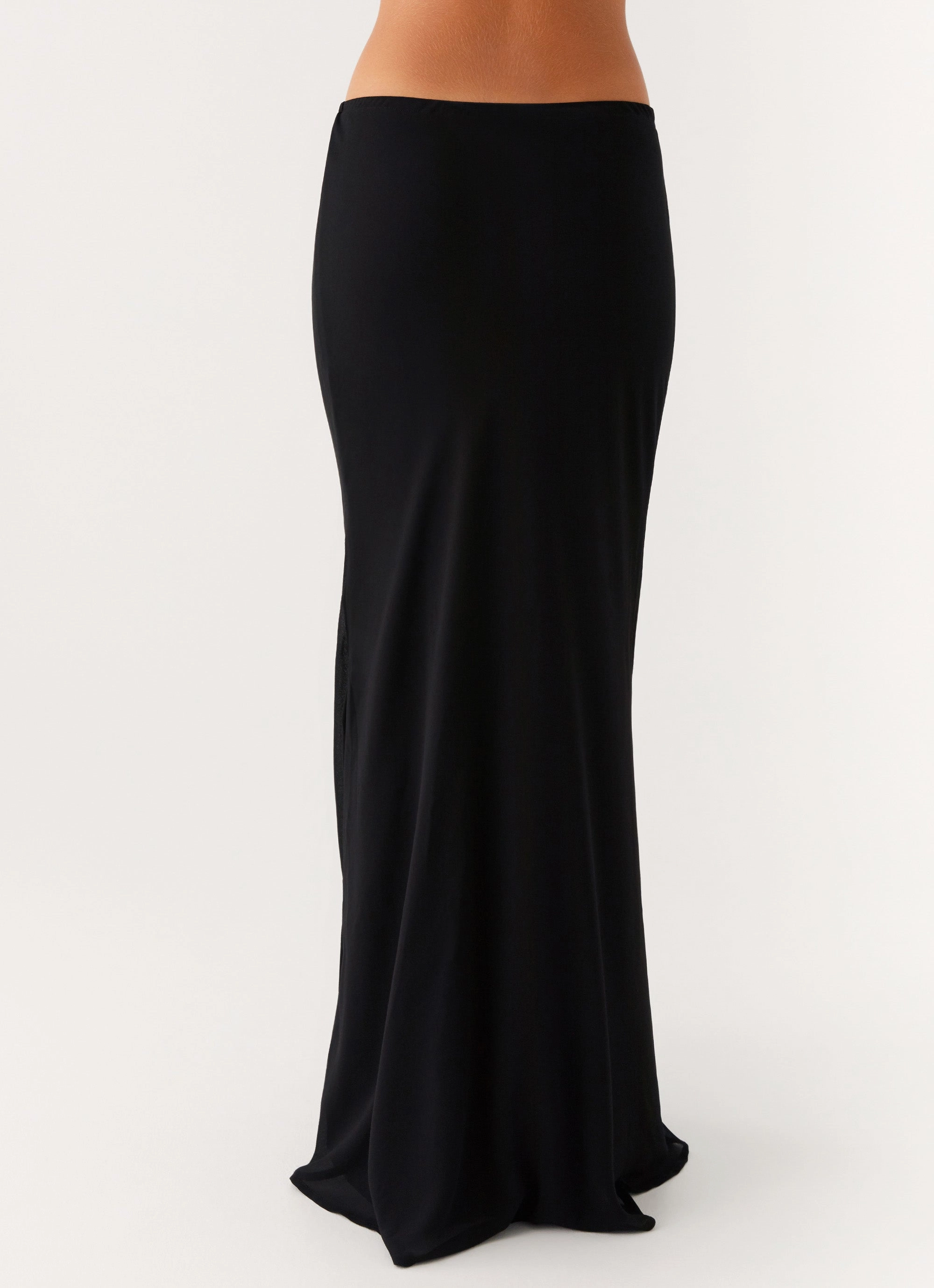 Canyon Chiffon Maxi Skirt - Black Mall Brand Look