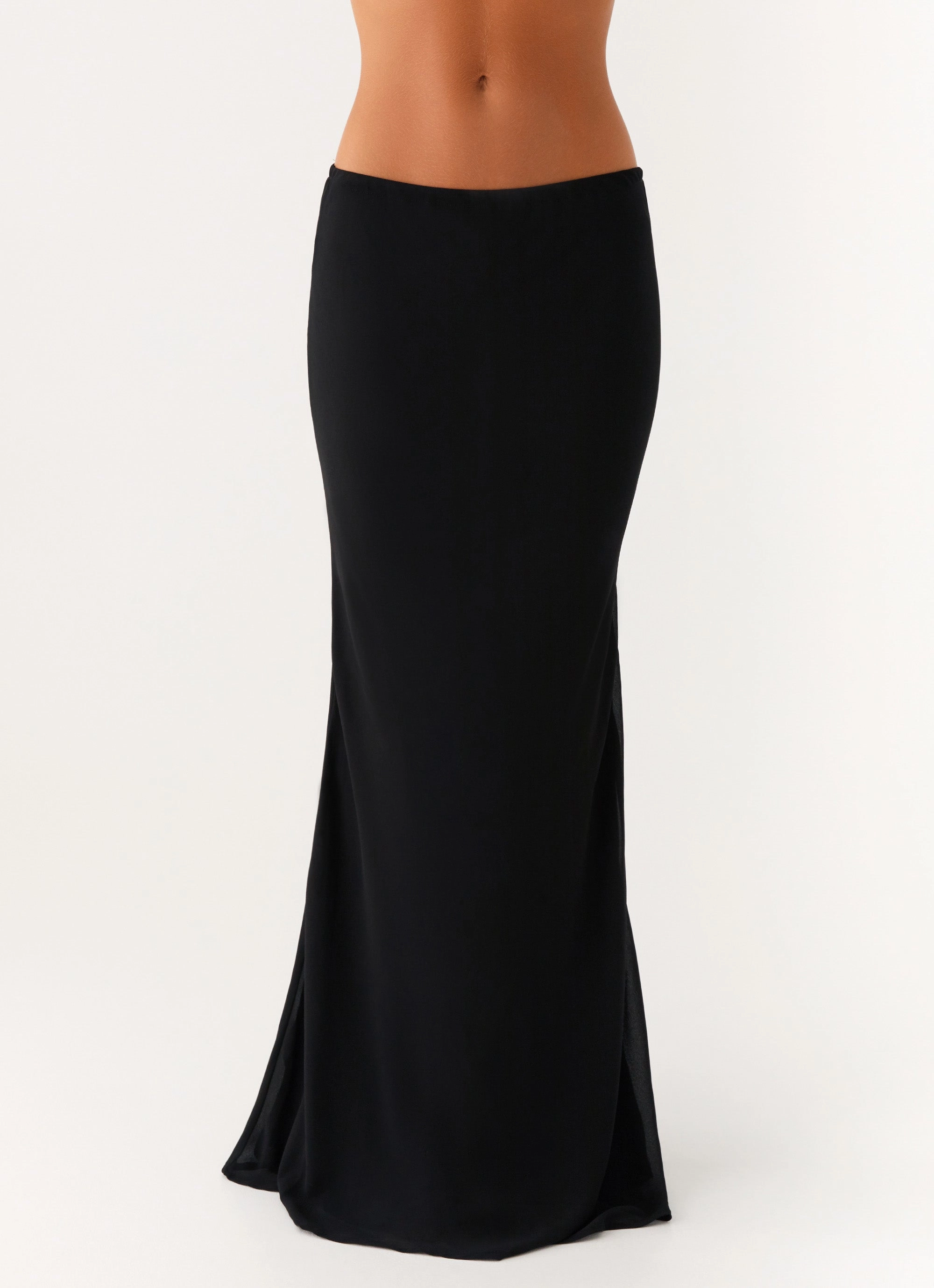 Quick Fit Canyon Chiffon Maxi Skirt - Black