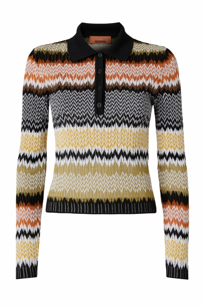 Textured Weave Classic Knitwear Chevron Knit Polo