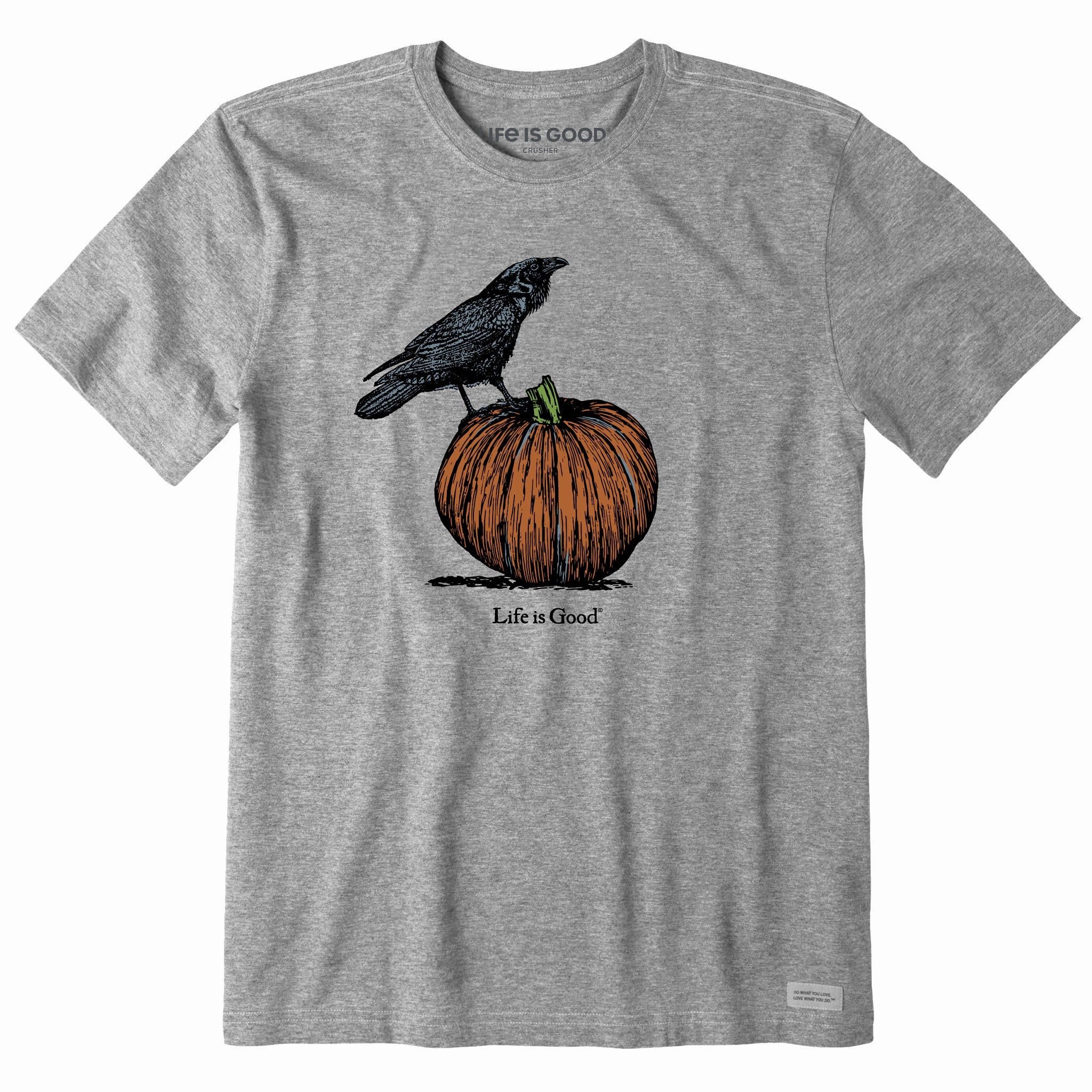 Men's Antique Raven & Pumpkin Short Sleeve Crusher Tee Minimalist purity AntiPilling