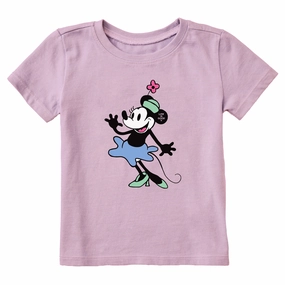 Drop Shoulder Cut Toddler Steamboat Willie Miss Mouse Short Sleeve Crusher Tee
