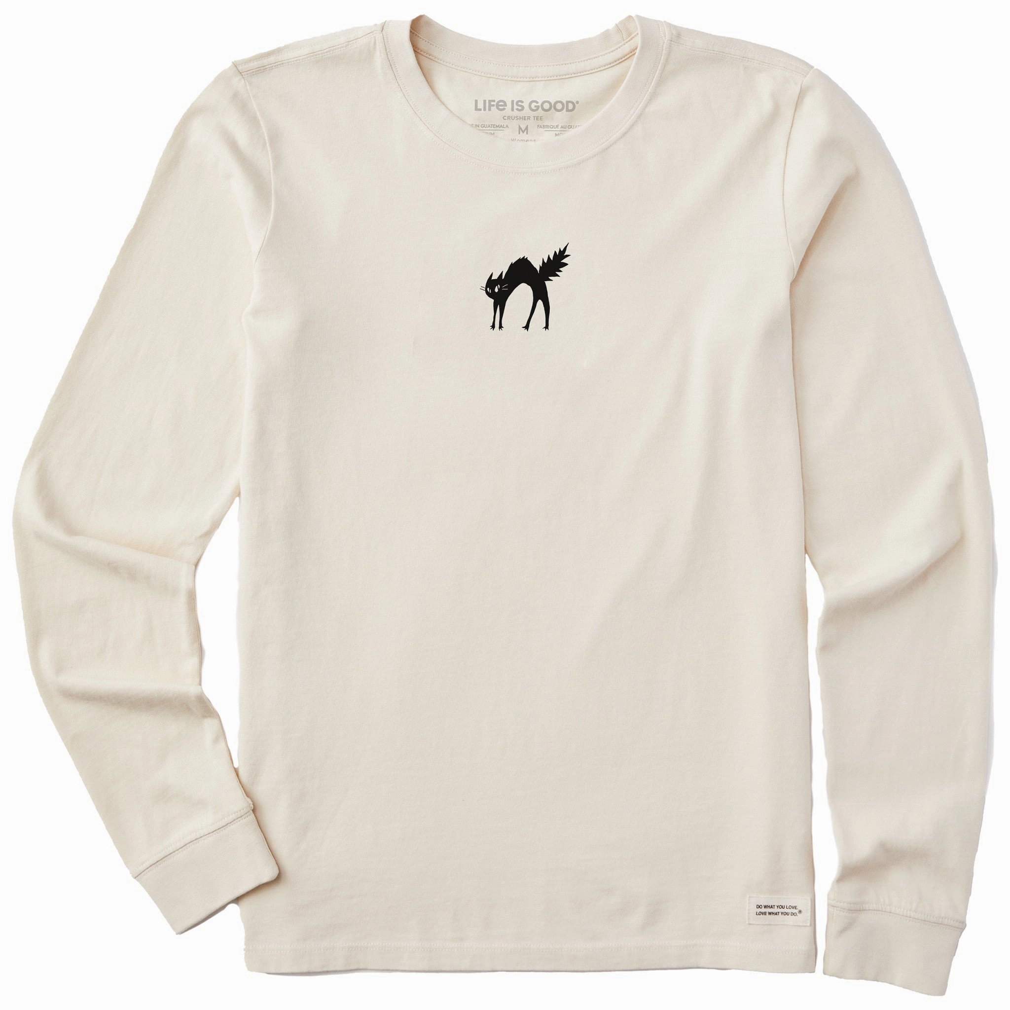 anti static coating Light Comfort Women's Small Black Cat Long Sleeve Crusher Tee