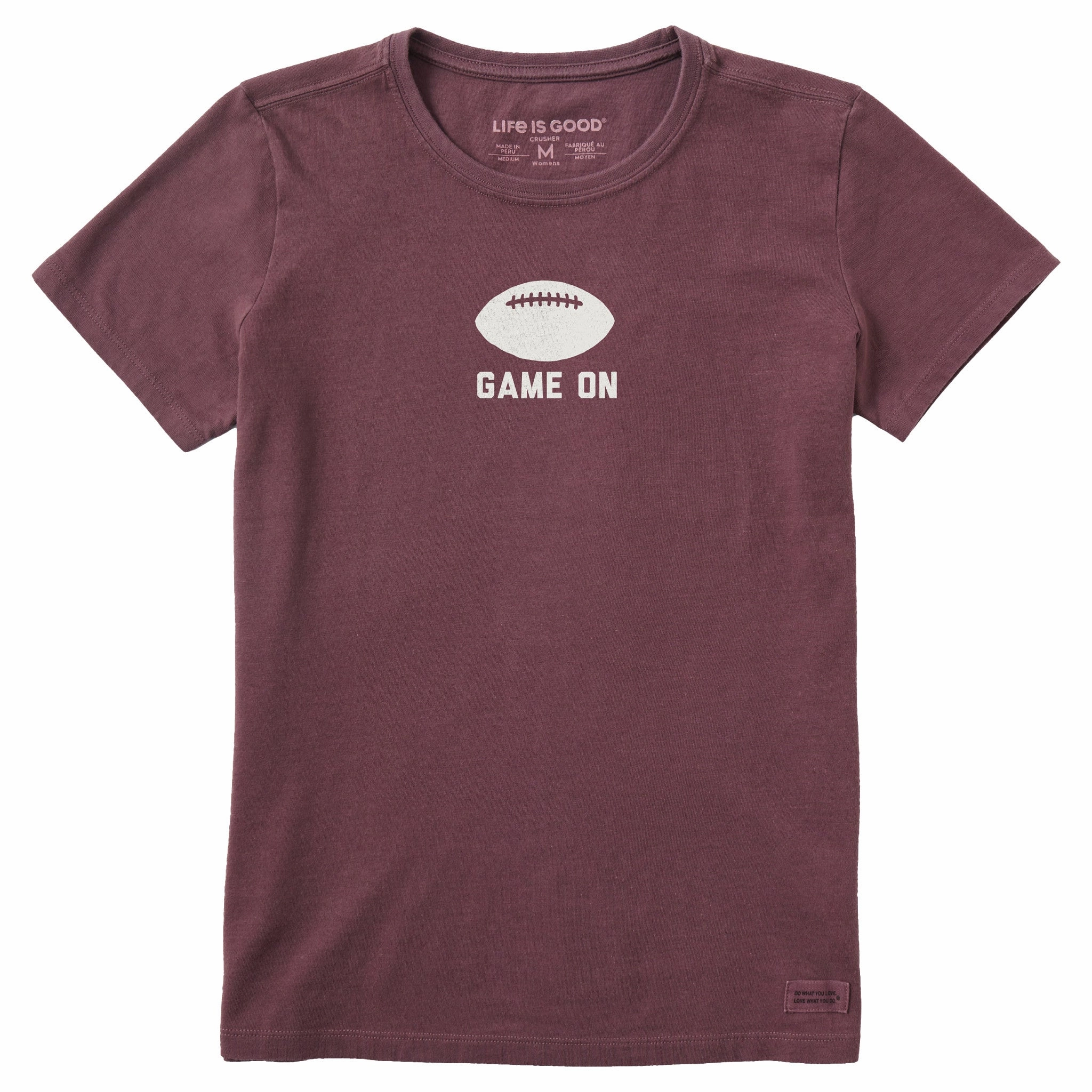 Women's Simple Game On Football Short Sleeve Crusher Tee Cozy Layer Cozy Vibe