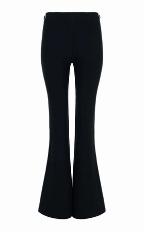 Comfort and Luxury Ayala Flare Cropped Knit Pant in Black Merino Wool Cashmere