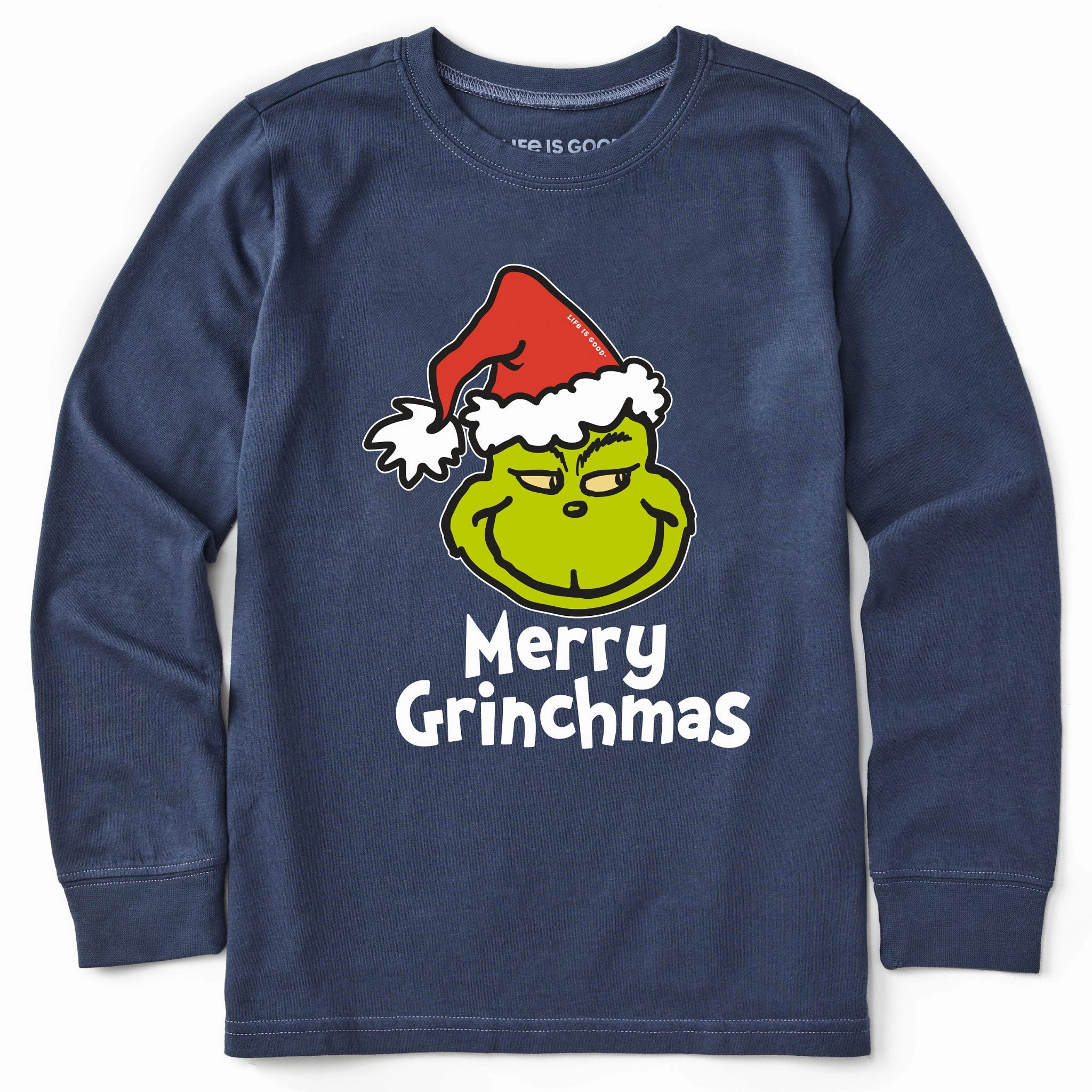 Kids Merry Grinchmas Long Sleeve Crusher Tee Non Iron Finish