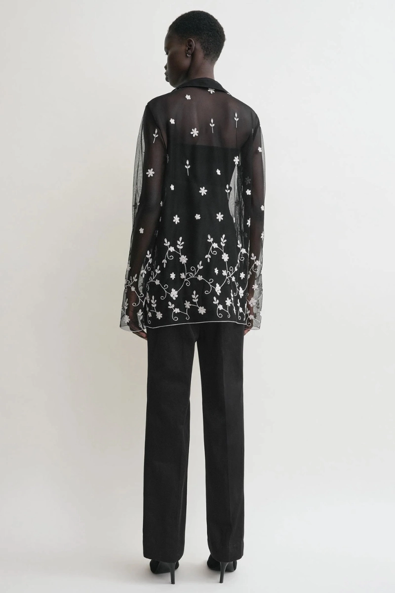 Floral Tulle Shirt Timeless Piece Plaid Design