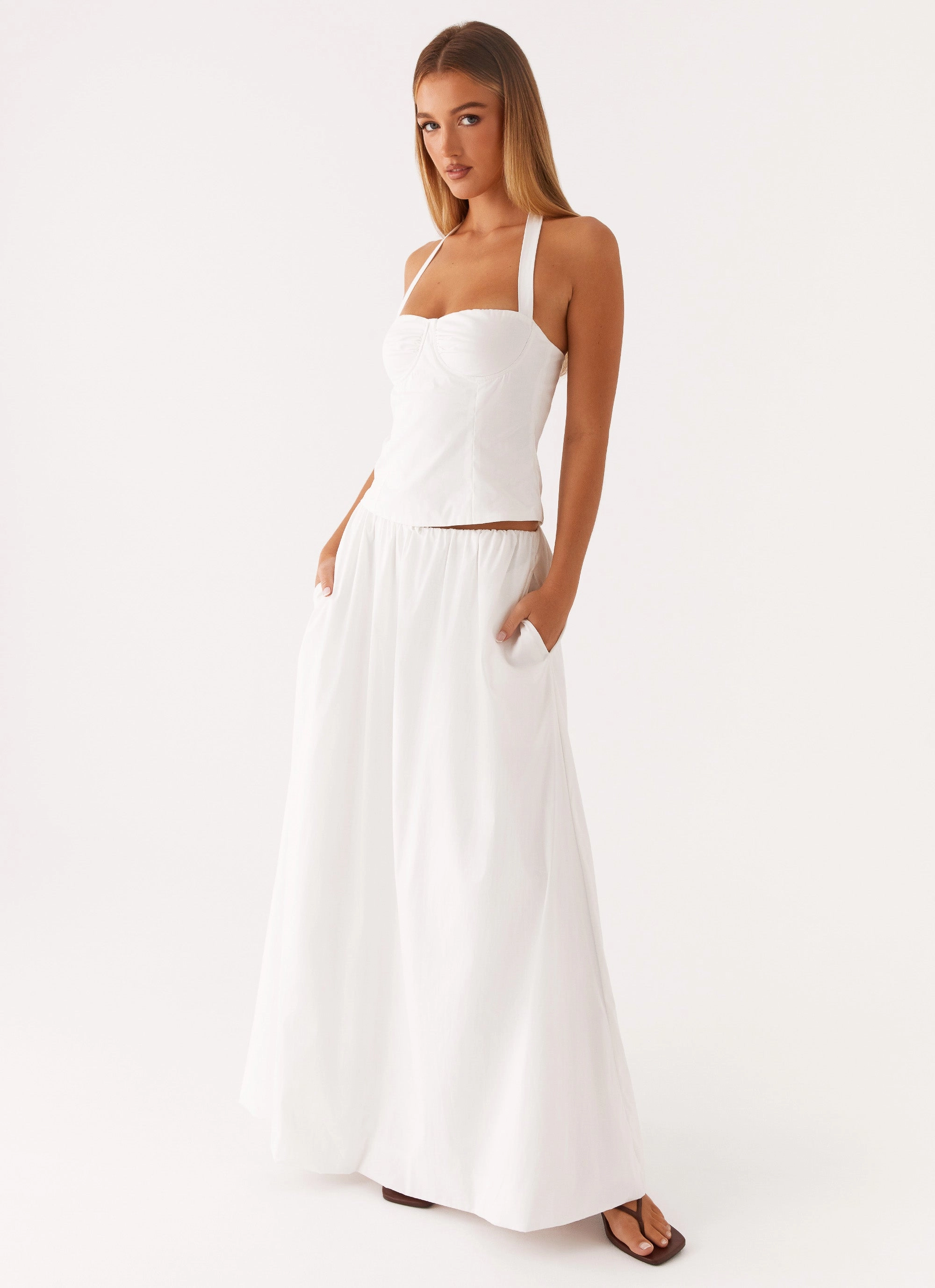 Cheryl Maxi Skirt - White Weekend Style Casual Wear