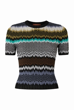 Chevron Knit Crew Quick Knit Cozy Waist
