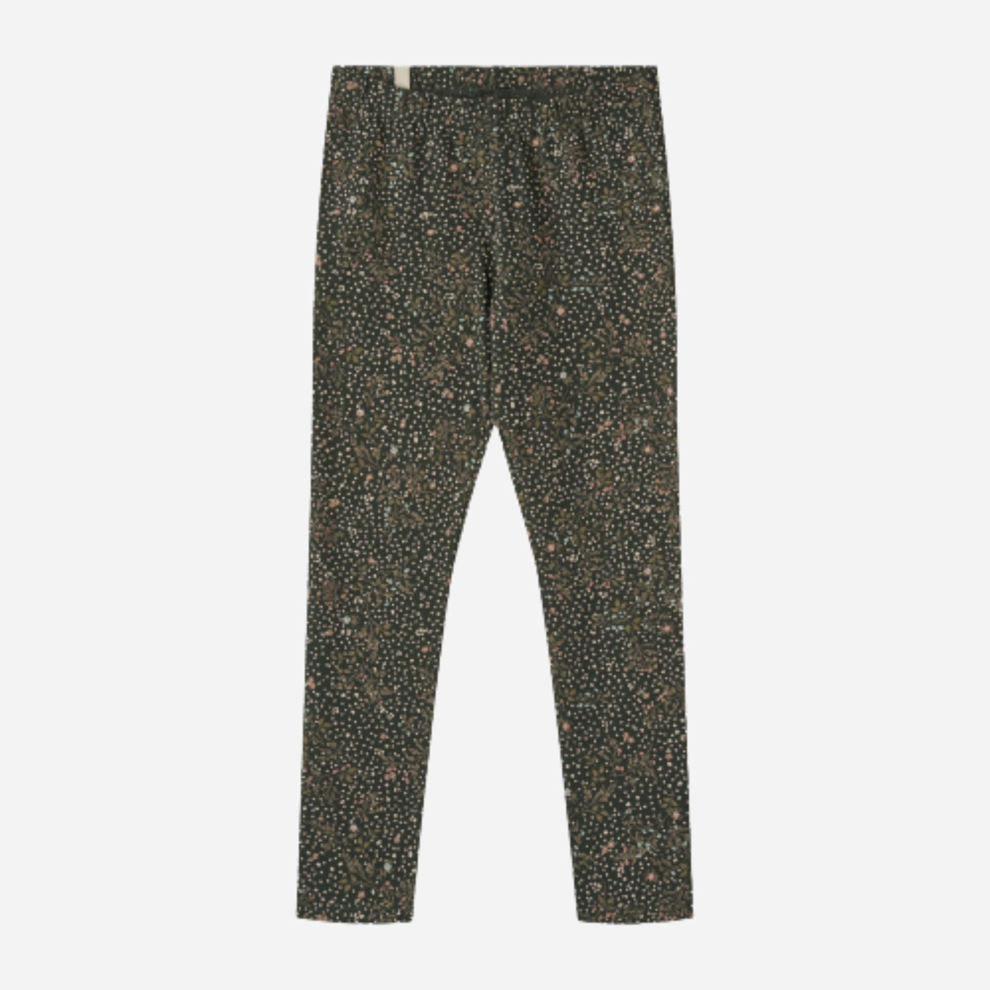 Jersey Leggings Jules - black coal small flowers Summer Wear Minimalist Style