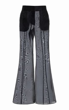 Rhein Sheer Pant in Black Silk Organza Relaxed Comfort Wear Versatile Look