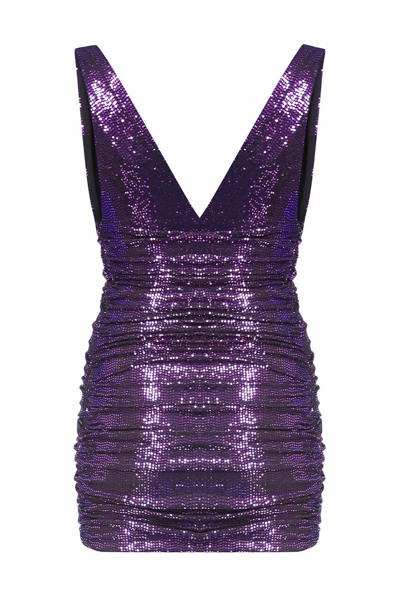 Deep V-neck Mini Dress Chill Moment