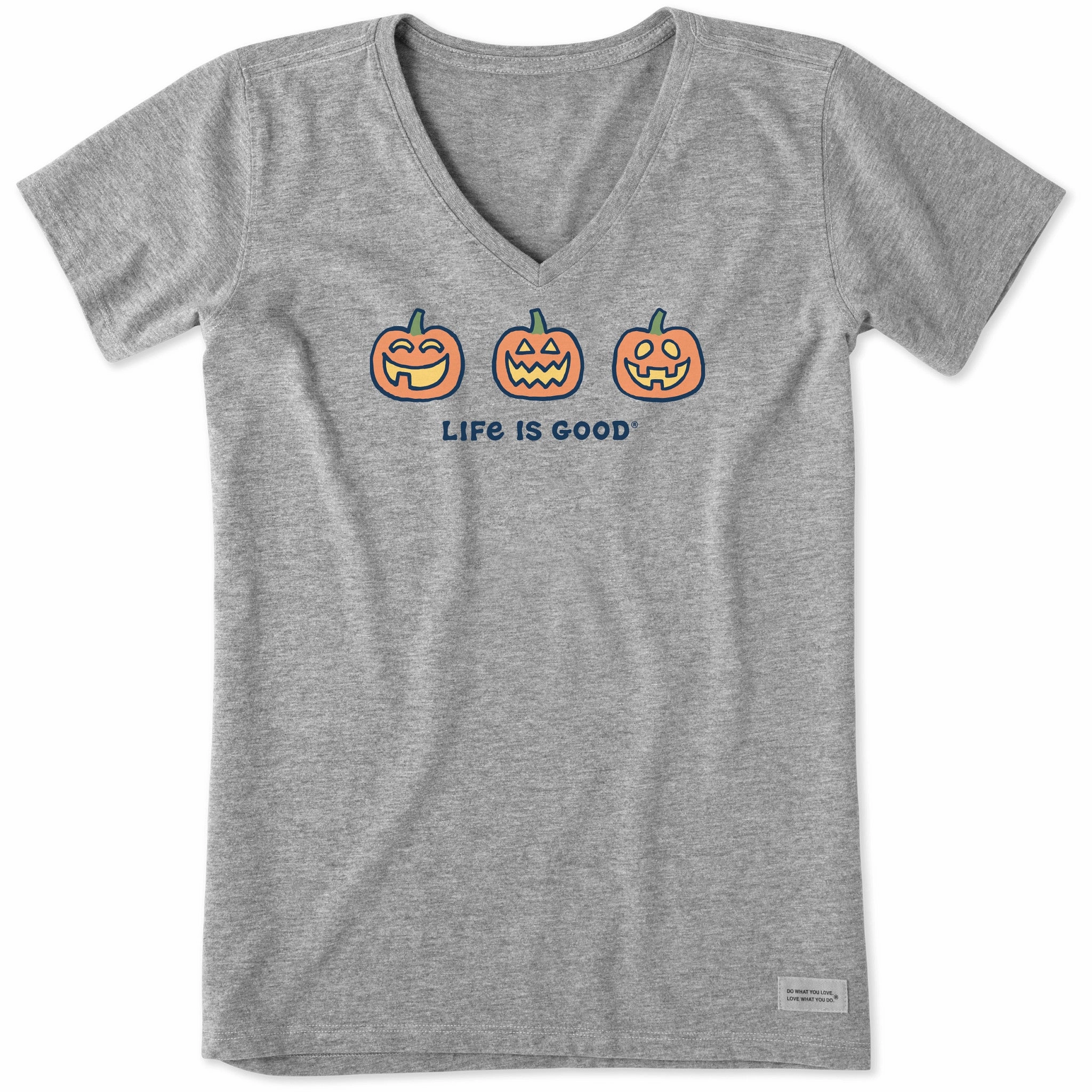 Performance Stretch Women's Three Jack O'Lanterns Short Sleeve Crusher Vee