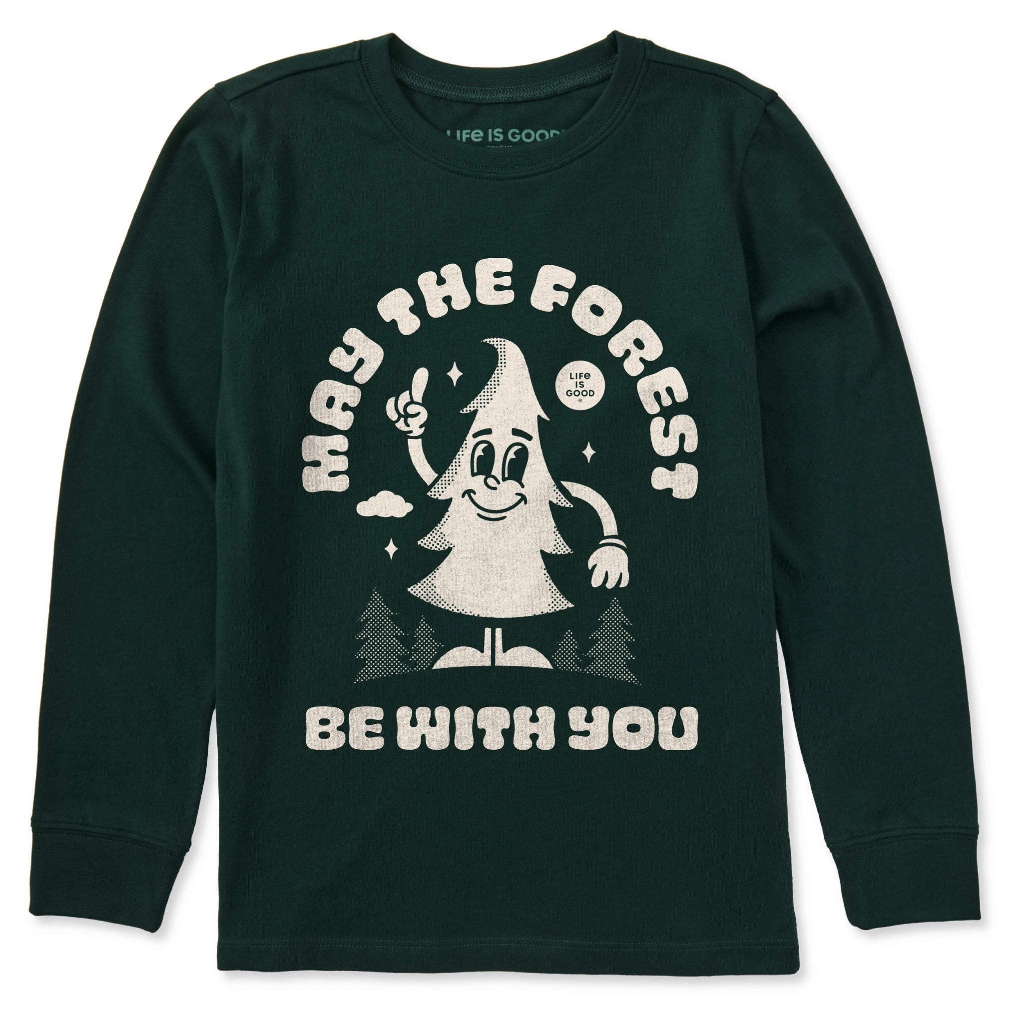 Kids May the Forest Be With You Mascot Long Sleeve Crusher Tee LowImpactDye timeless