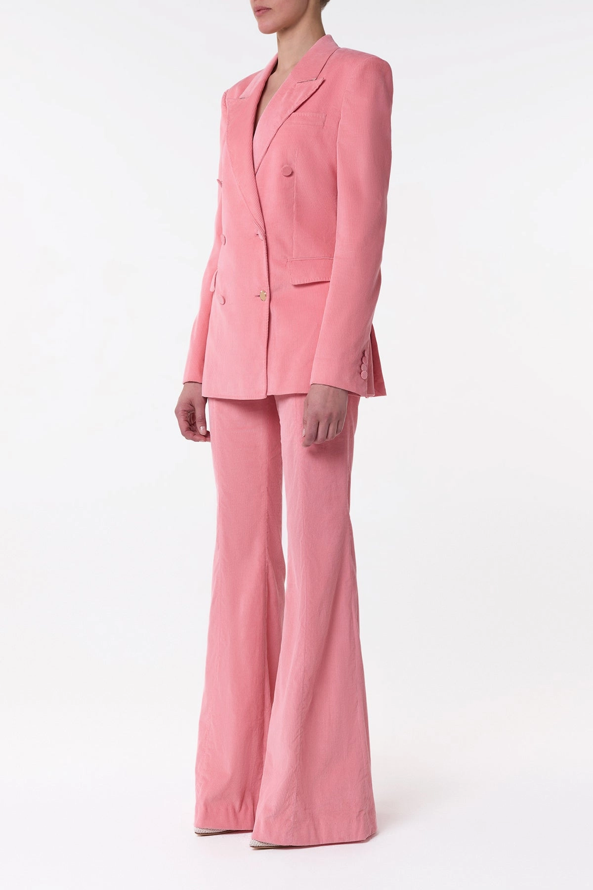 Ianthe Flare Pant in Rosa Sea Island Cotton Corduroy Premium Style