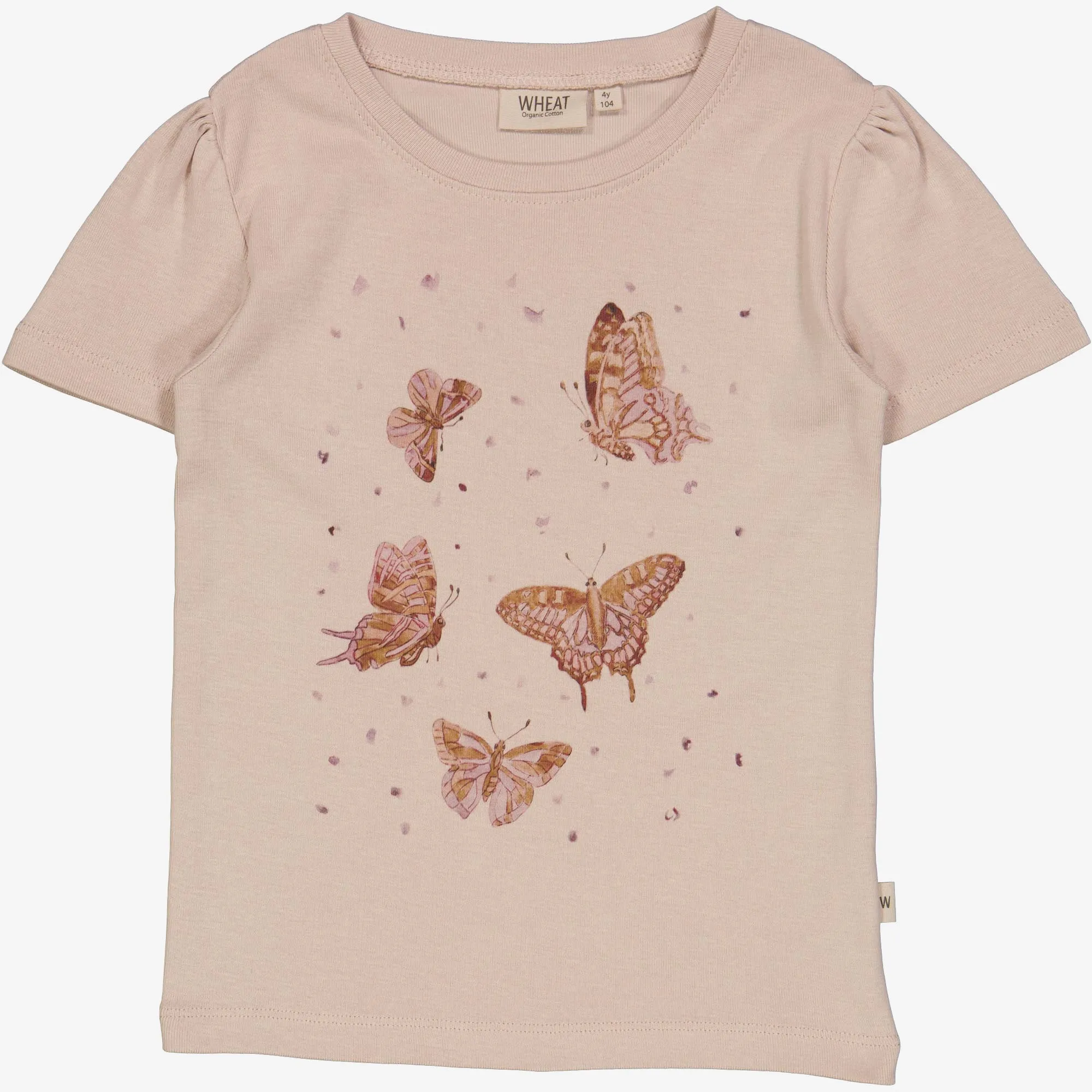 Soft Touch Texture T-Shirt Butterflies - pale lilac