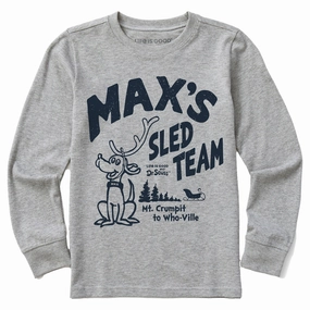 Premium Comfort Kids Max's Sled Team Long Sleeve Crusher Tee