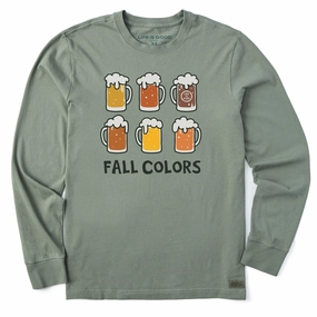 Men's Fall Colors Six Beers Long Sleeve Crusher Tee Breathable Fit Wear Bold and Comfortable