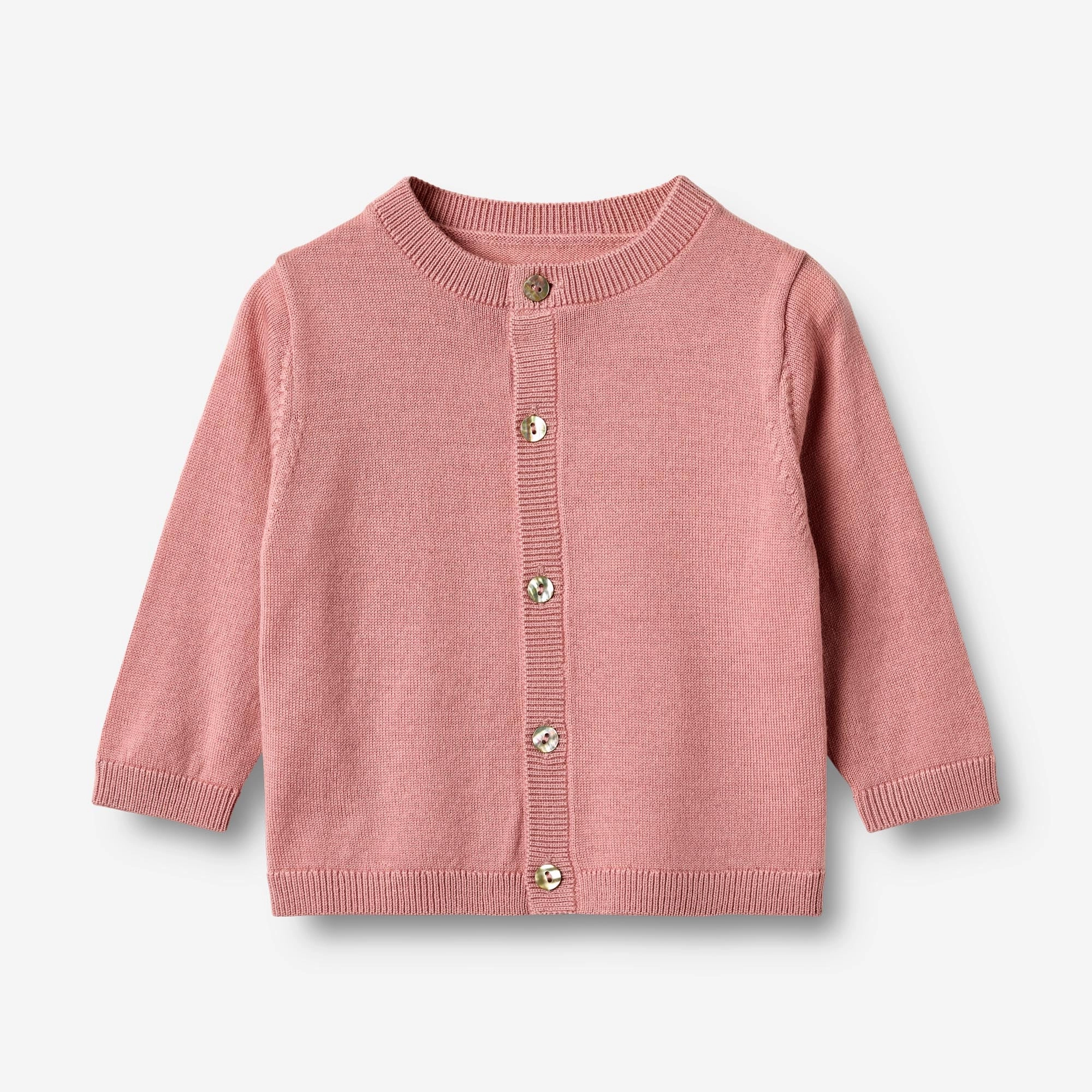 Relaxed Crew Neck Knit Cardigan Nico - rose